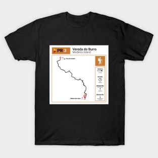 Madeira Island PR3 VEREDA DO BURRO trail map T-Shirt